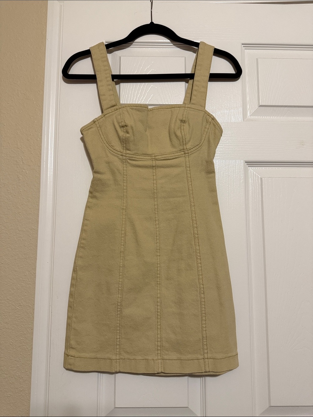 Urban Outfitters Structured Bustier Mini Dress in Khaki